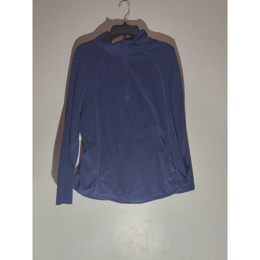 St John's Bay Sweater Men's Medium 1/4 Zip Blue Long Sleeve